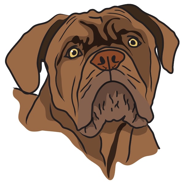 Dogues De Bordeaux Dog Decal, Dog Lover Decor Vinyl Sticker